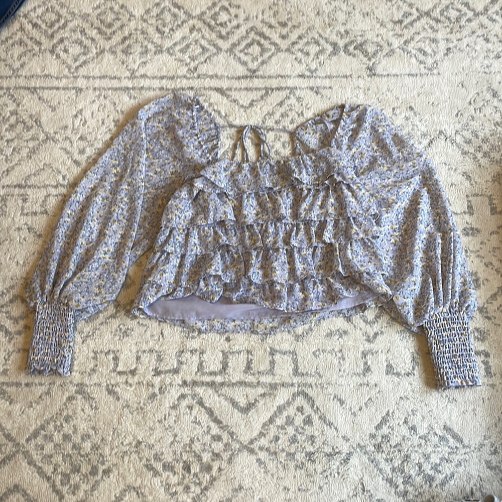Floral Puff sleeve crop top